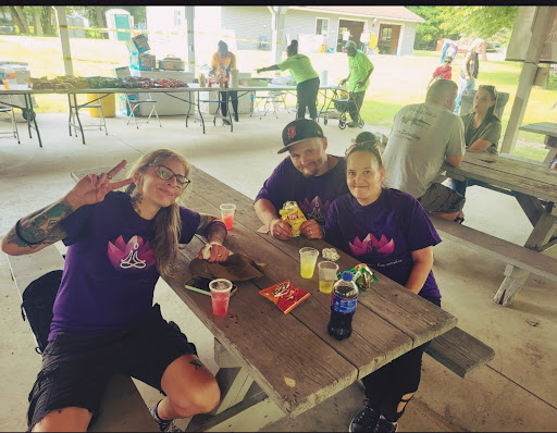 Enjoying a fun day out with friends at the picnic!
