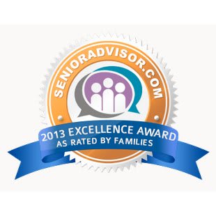 SeniorAdvisor.com 2013 Excellence Award: As Rated by Families