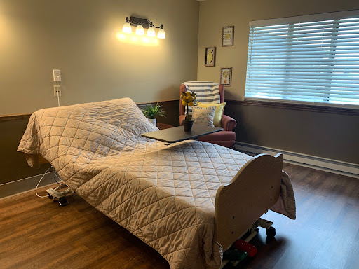 A serene and inviting hospital room designed for patient comfort.