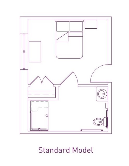 Compact apartment floor plan layout.