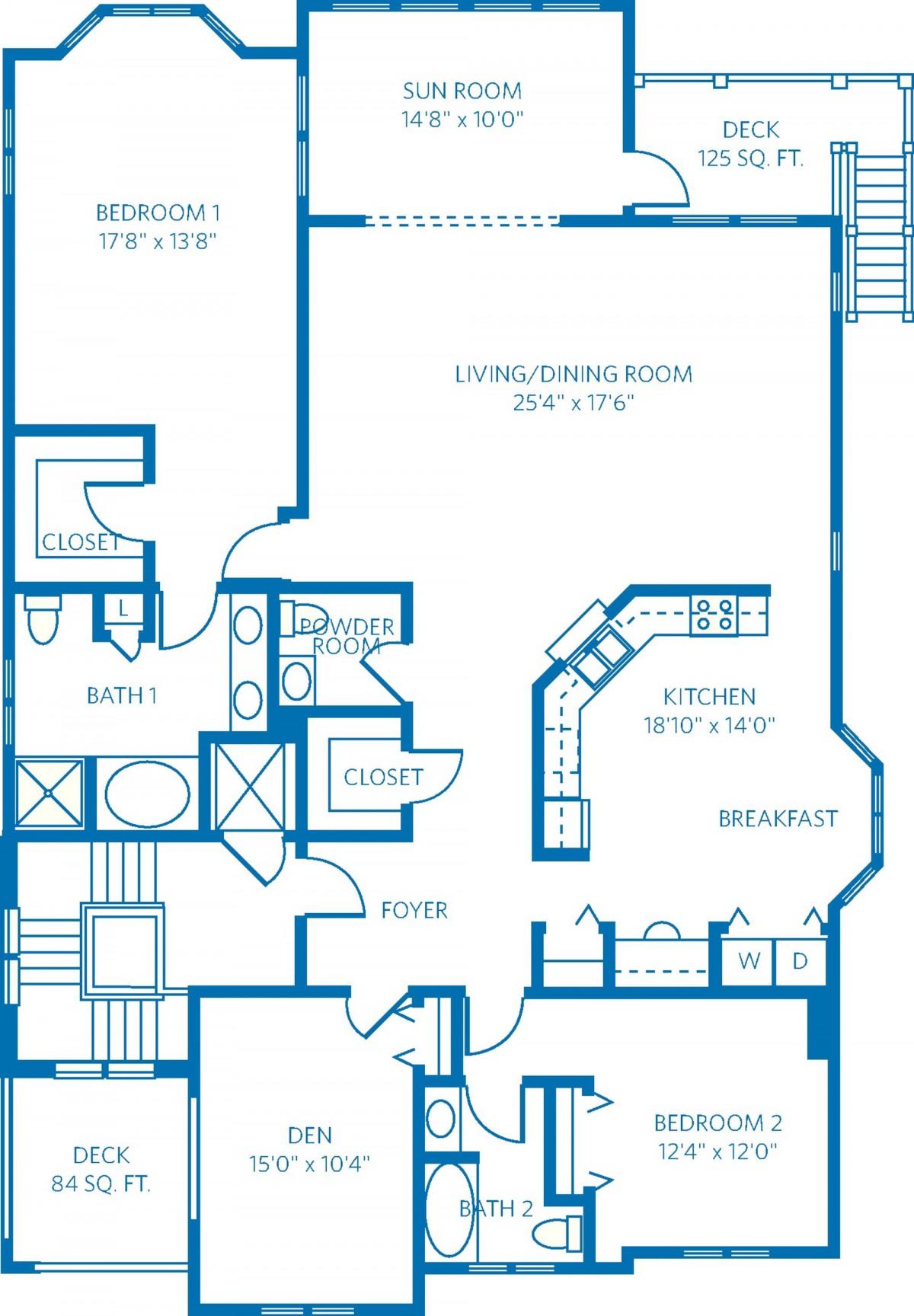A detailed floor plan of a residential space showing room layouts and dimensions.