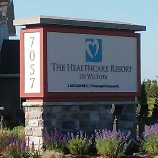 Sign for The Healthcare Resort of Wichita, indicating a senior living community.