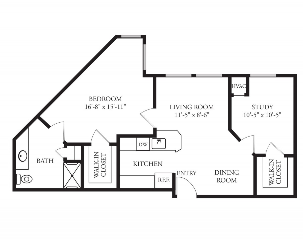 Floor plan of an apartment showing various rooms with dimensions.